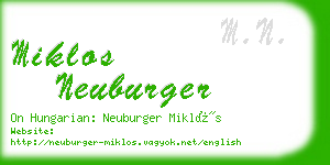 miklos neuburger business card